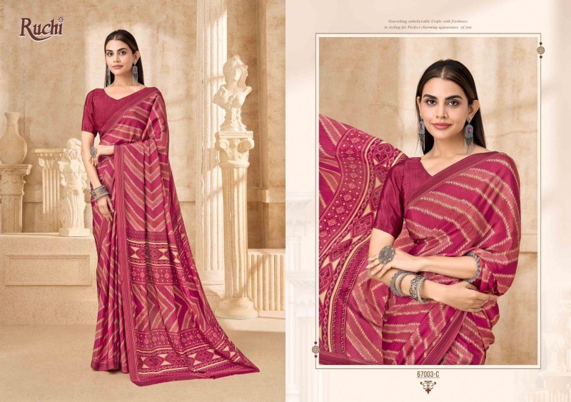 Vedanta Silk 54 By Ruchi Silk Crepe Printed Saree